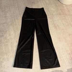 Alice + Olivia Deanna High waist vegan leather Black Wide Leg Women's Pants